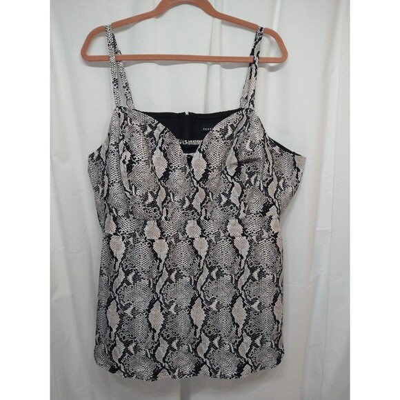Torrid Size 4 Snakeskin Print Spaghetti Strap Fitted Tank Top Back Zipper Sexy - Picture 1 of 12